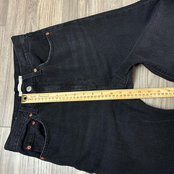 Levi's Premium Ribcage Wide Leg Black Jeans Size 27 - Picture 4 of 8